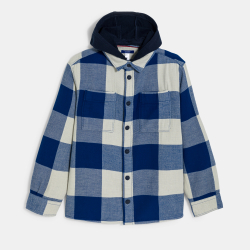 قميص خارجي مربعات بغطاء رأس...